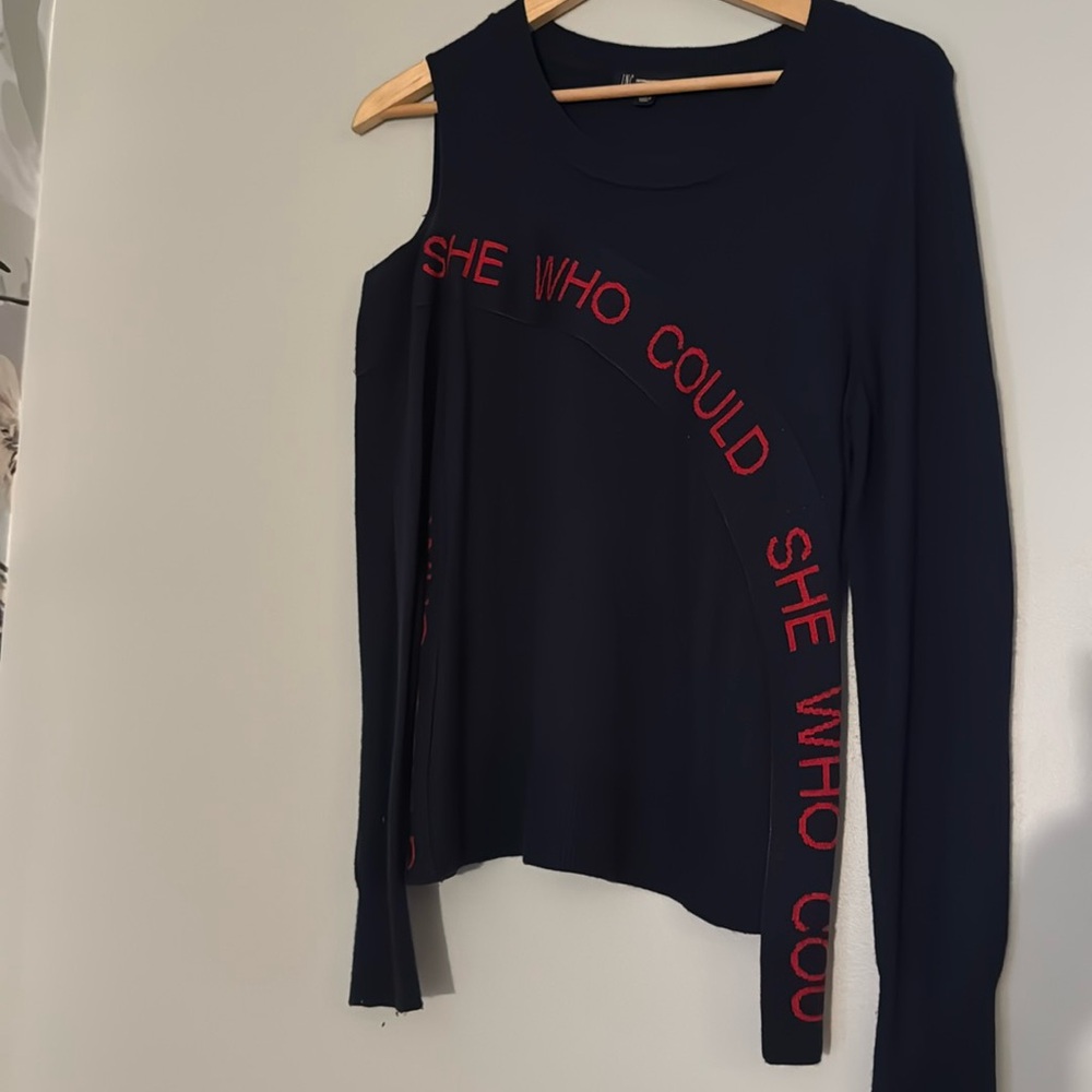 INC Intetnational Concept statement one shoulder sweater top Sz M